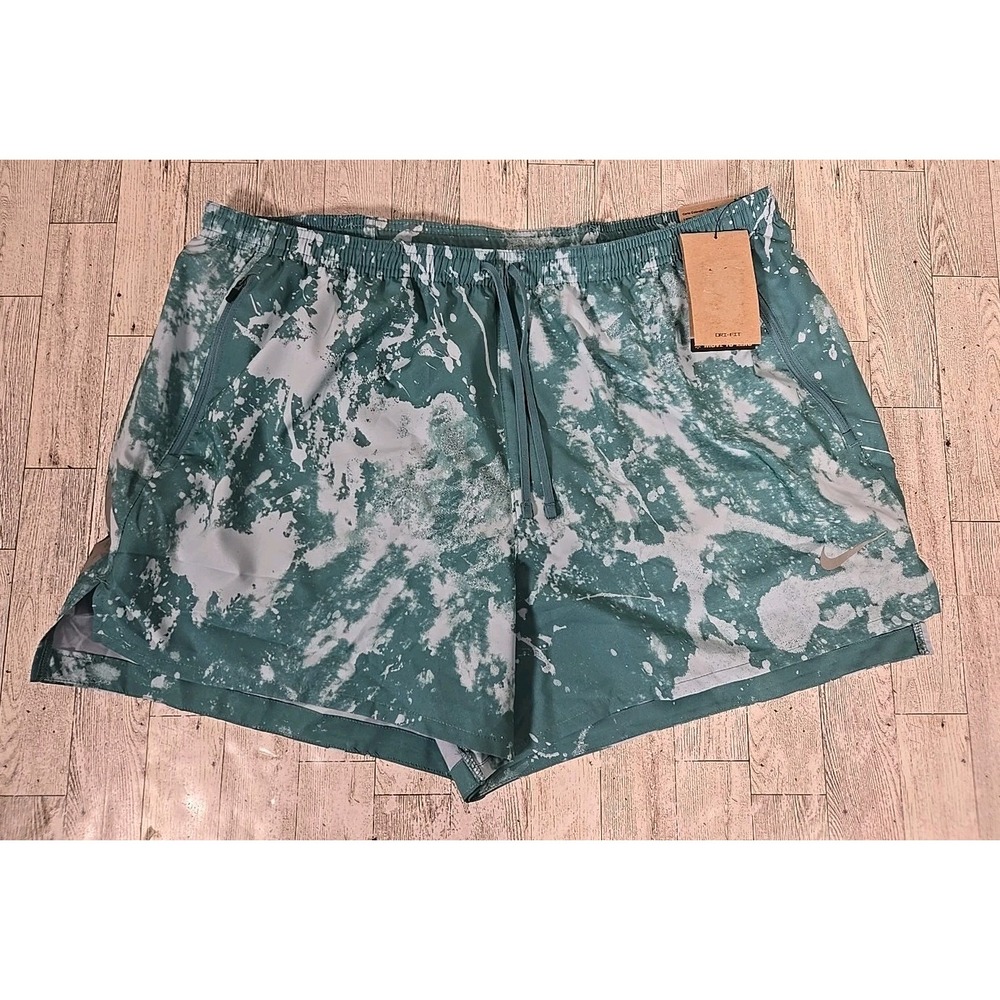 Nike Running Shorts XXL Flex Stride Men Brief DV9272-379 Green Splatter NEW